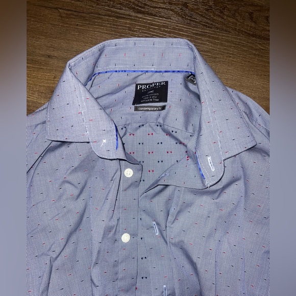 Proper Shirtings Pure Cotton Light Blue Mens Dress Shirt - Picture 2 of 9